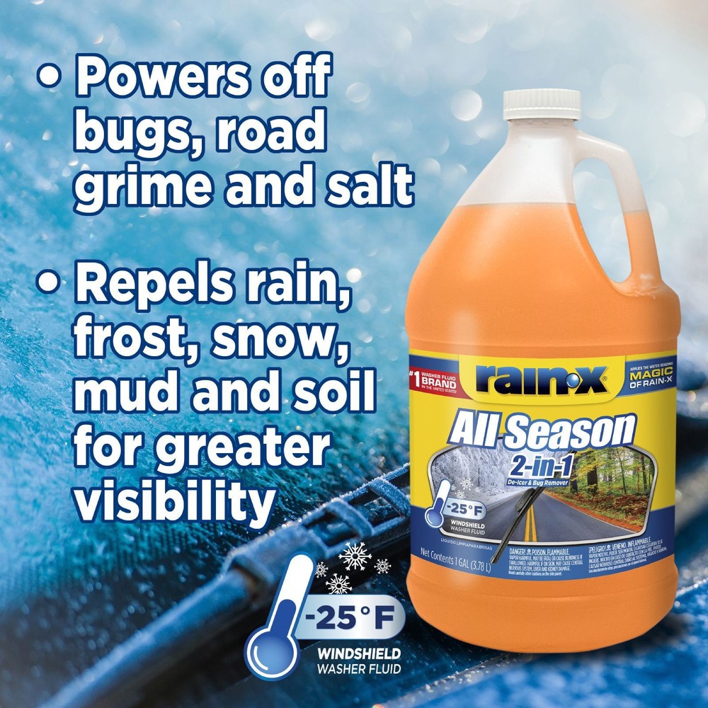 Rain-X Windshield Washer Fluid, 1 gal, 2-pack