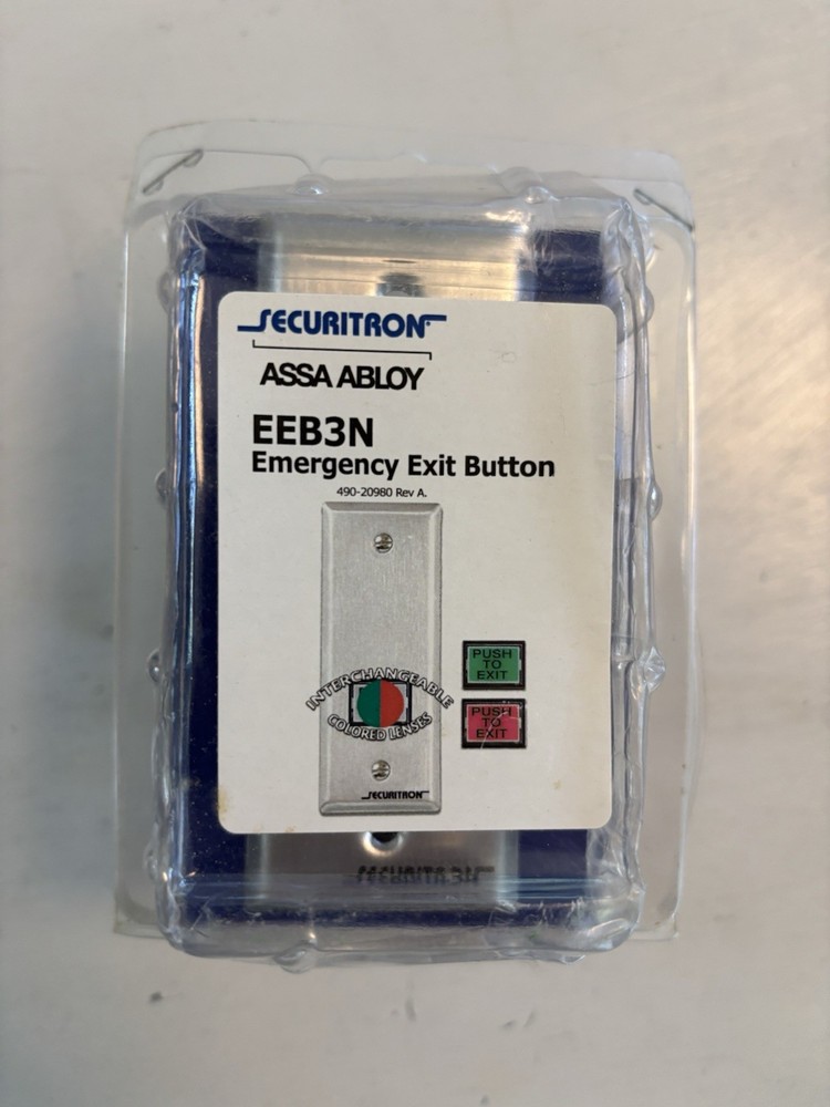 EEB3N Narrow Stile Push to Exit Button With 30s Timer - Green/Red - Securitron