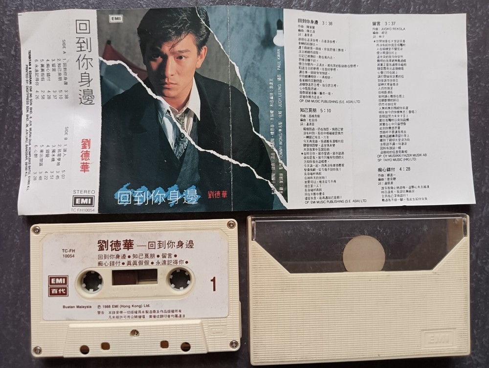 B- Andy Lau 刘德华 =回到你身边= 马来西亚版 磁带 Malaysia Cassette