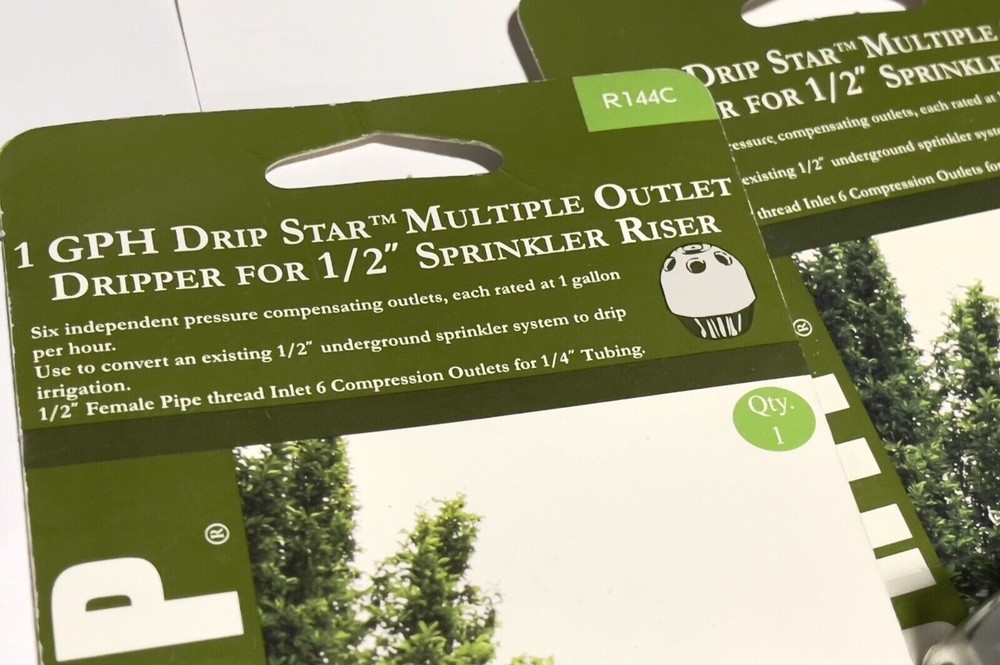 2 RAINDRIP R144C 1 GPH DRIP STAR MULTIPLE OUTLET DRIPPER FOR 1/2" RISER