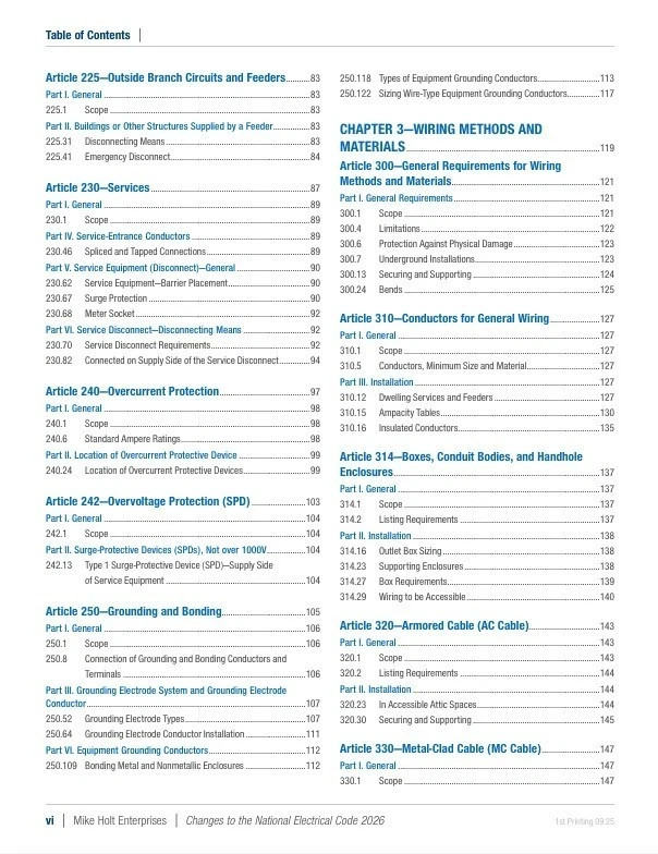 2026 Mike Holt's Changes to the National Electrical Code Textbook
