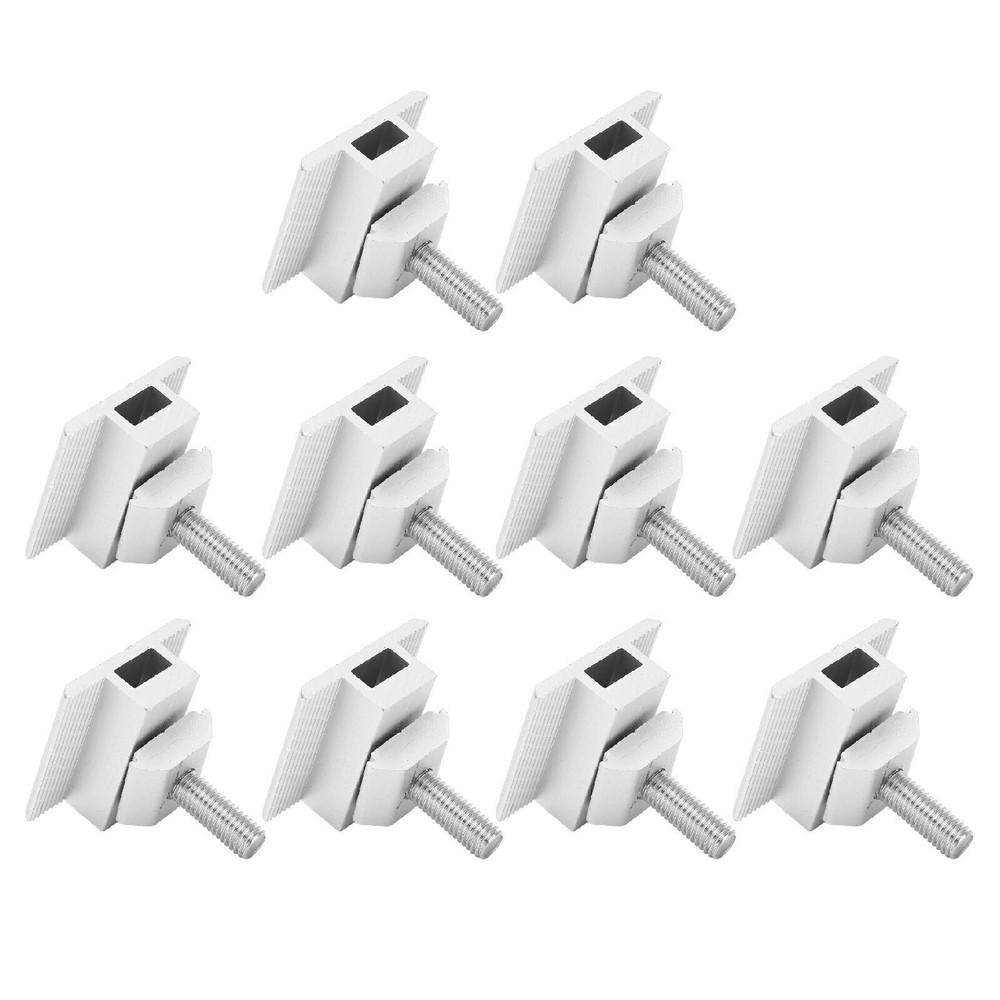 10Pcs Solar Panel Mid Clamps Waterproof Mount Aluminum Bracket Mounting
