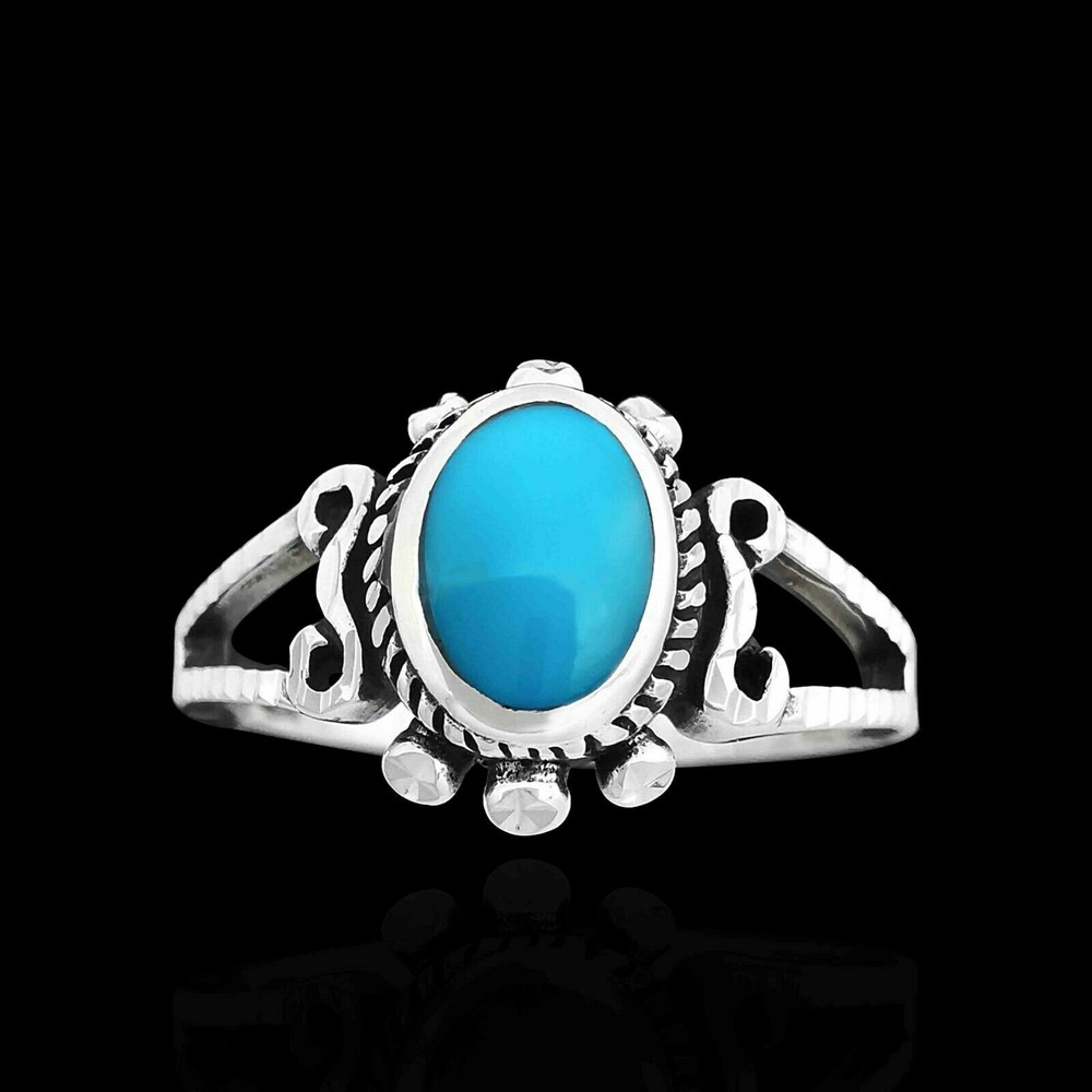 Twisted Wire Oval Ring, Blue Resin, Size: 6