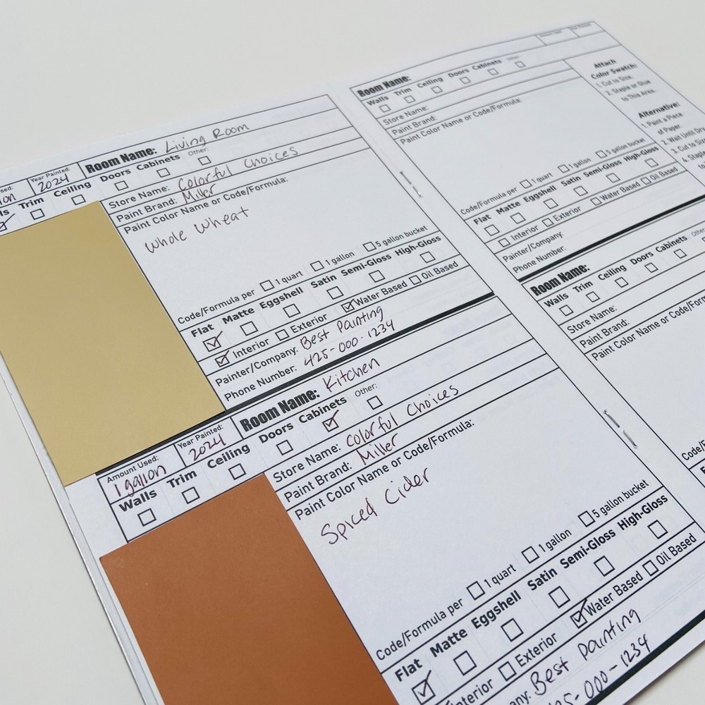 Paint Color Tracker Organizer PaintNotes Home Paint Color Information