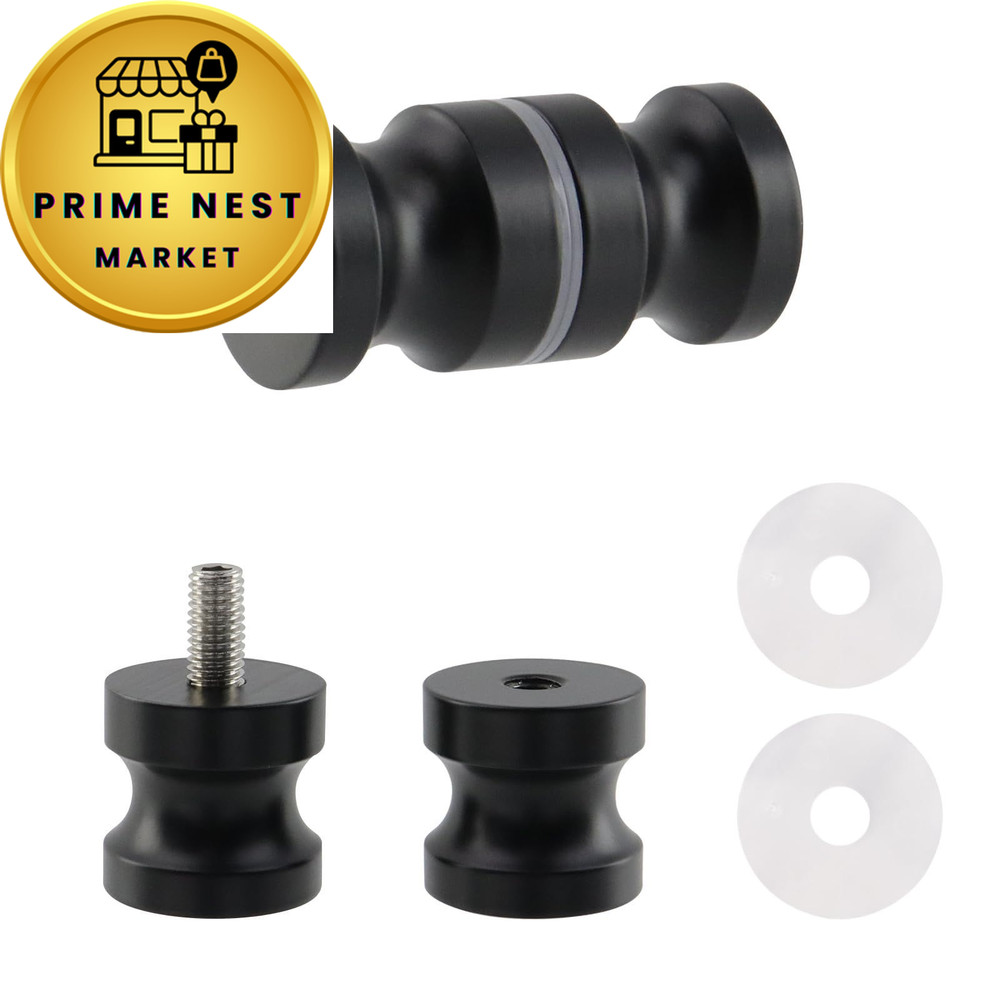 Antrader Shower Door Knobs Double Sided,Shower Glass Black