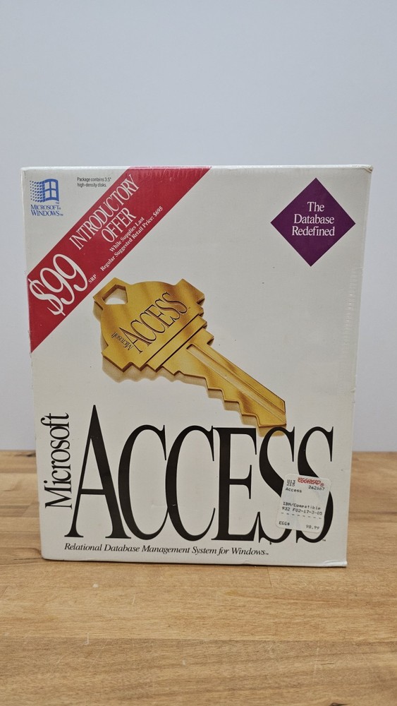 Microsoft Access v1.00 DBMS Software Windows 3.5 Brand New