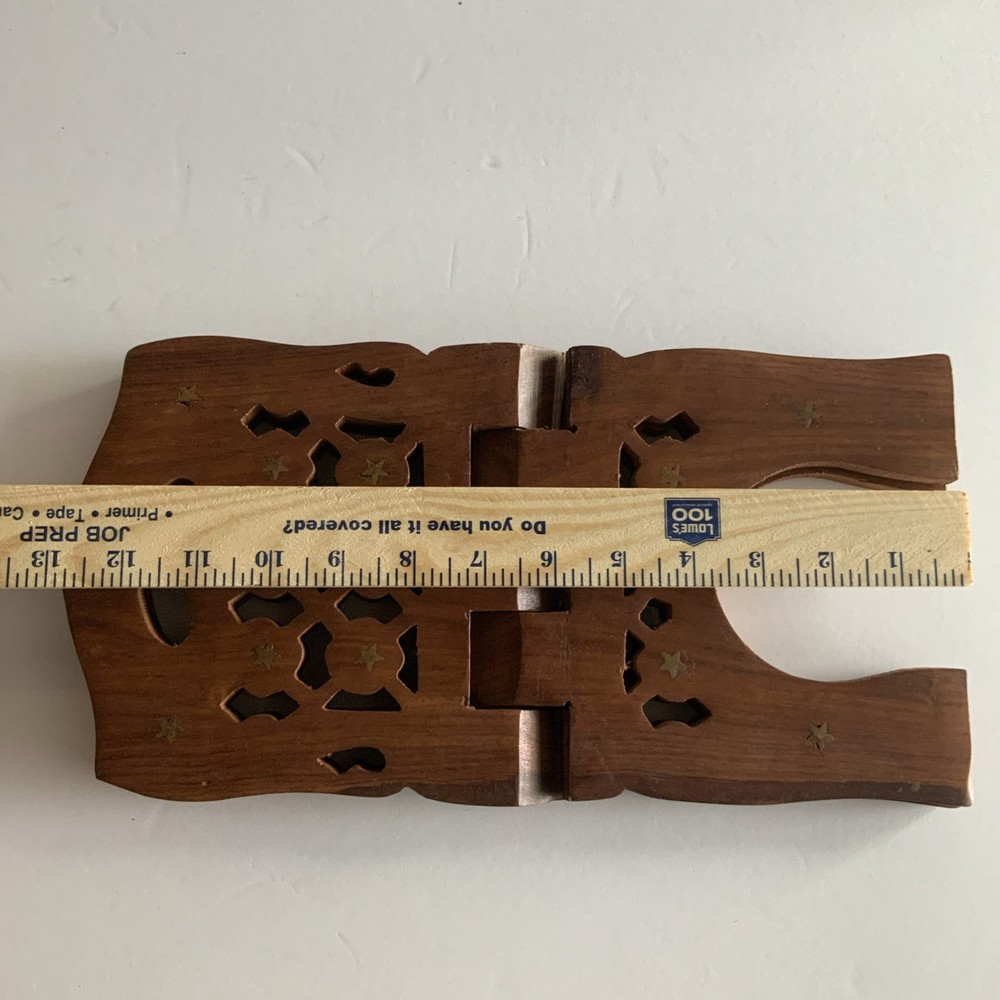 Wood Hand Craved Folding Hinged Book Stand