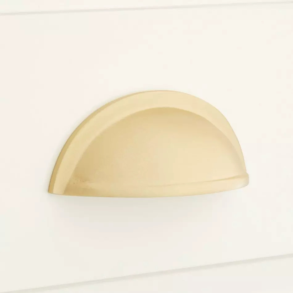Signature Hardware 2" Barrus Brass Cup Pull - Satin Brass
