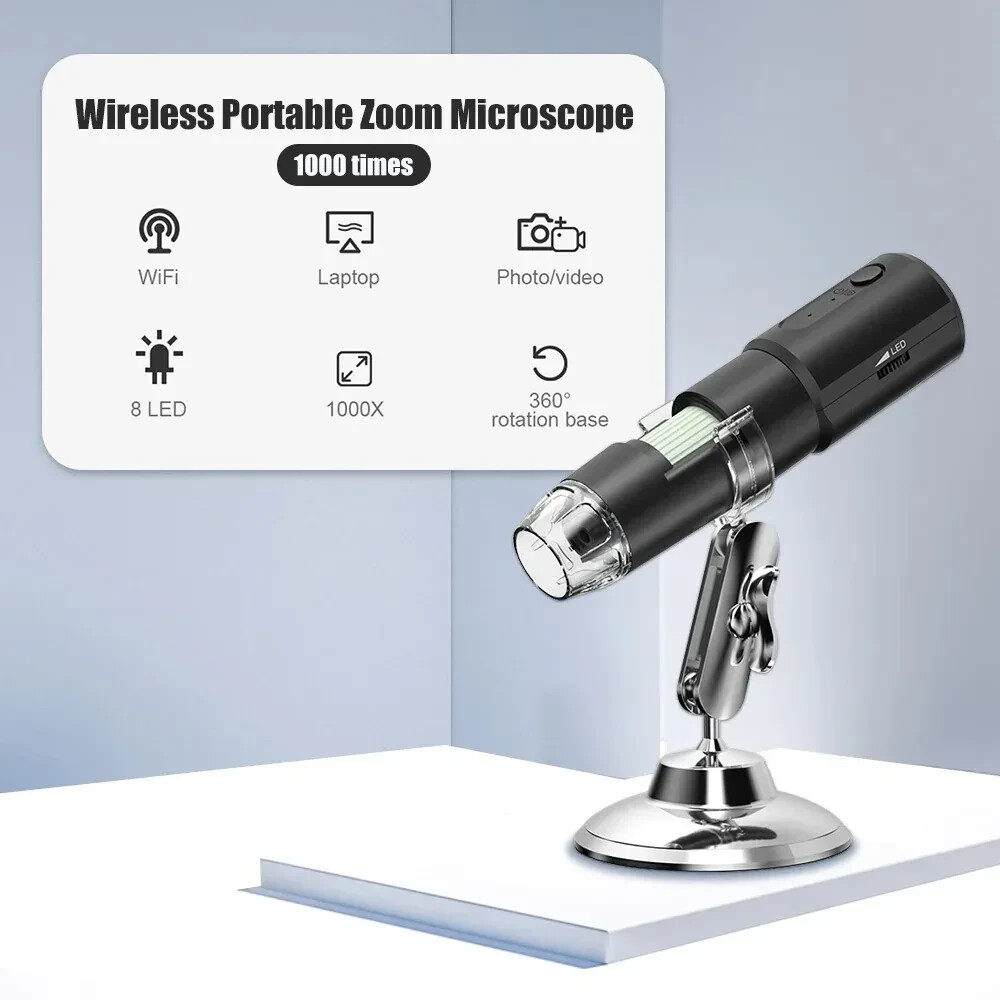 Digital Microscope WiFi Wireless Electron Dermatoscope Scalp Detection Pores