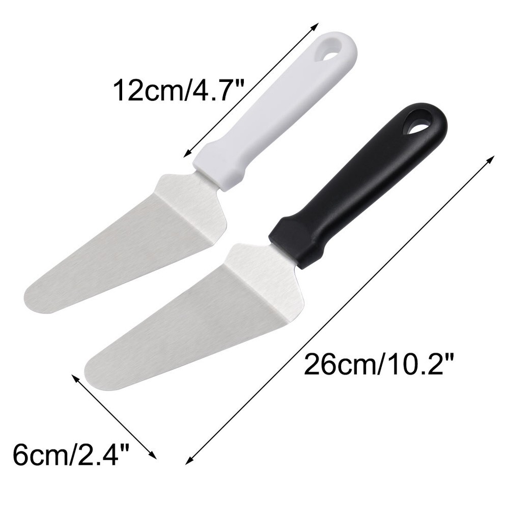 2pcs Pie Server Cake Pizza Spatula Cutter Wedding Party Serving White+Black