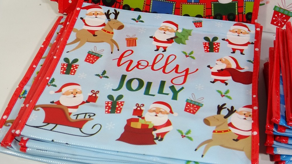 Assorted Christmas Small Peanuts & Medium Christmas Holiday Plastic Gift Bags