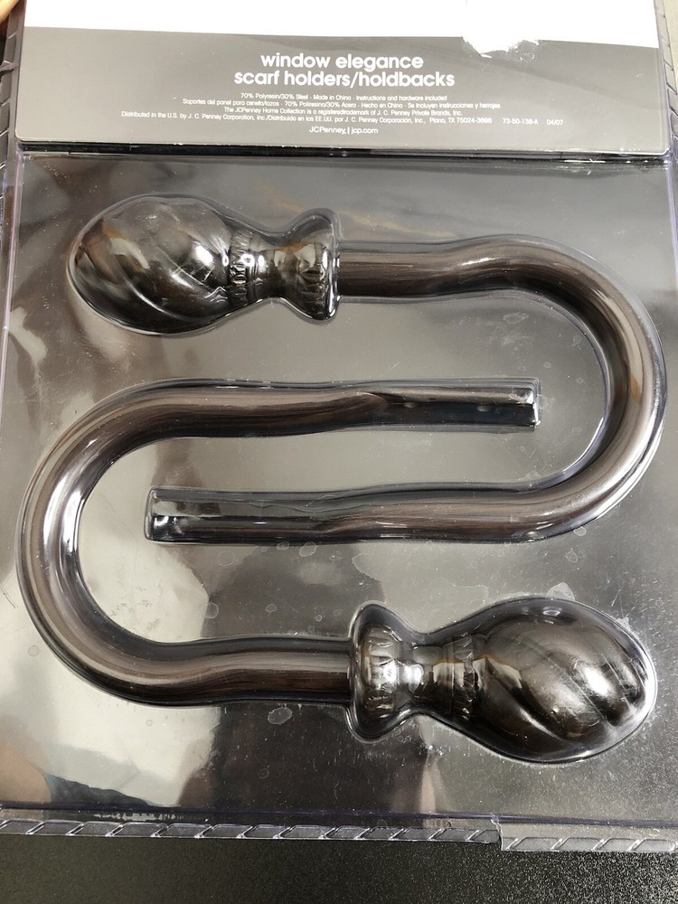 JCPenny Home Collection Scarf Holders/Holdbacks Walnut NEW & USED BUNDLE!