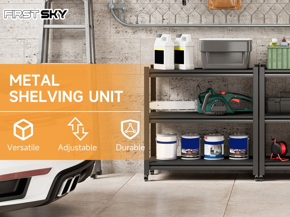 Metal Garage/Warehouse Storage Rack Unit Rolling Shelving Tool Storage Organizer