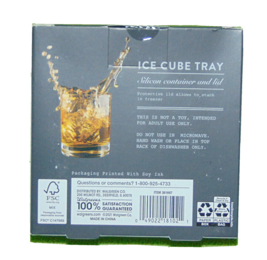 Dashing Large Square Ice Tray 4 Hole New