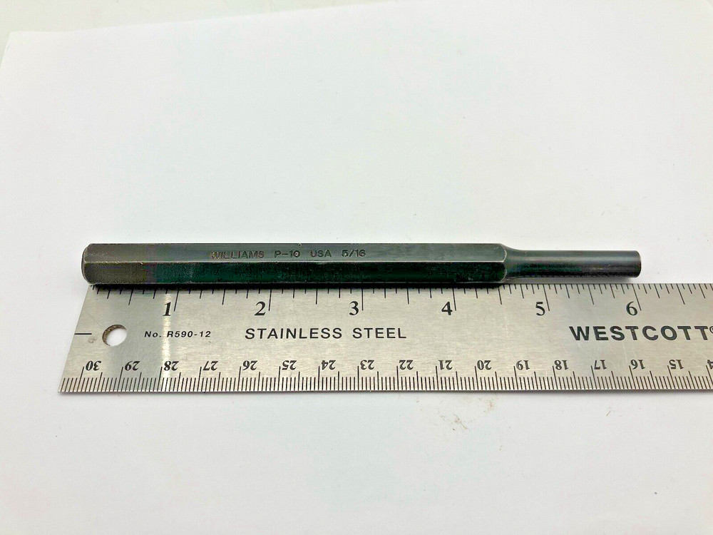 Williams Tools P-10 Pin Punch 5/16" 6" Long USA Made