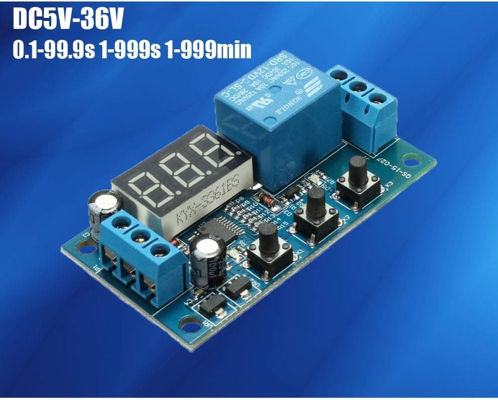 DC 12V Time Delay Relay Module, 0.1Sec to 999Min Adjustable