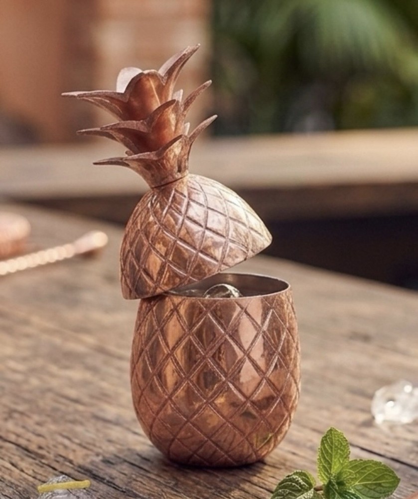 Absolut Elyx Copper Pineapple Shot Glass - Mini 3-3/8" Sip Cup - Solid Barware