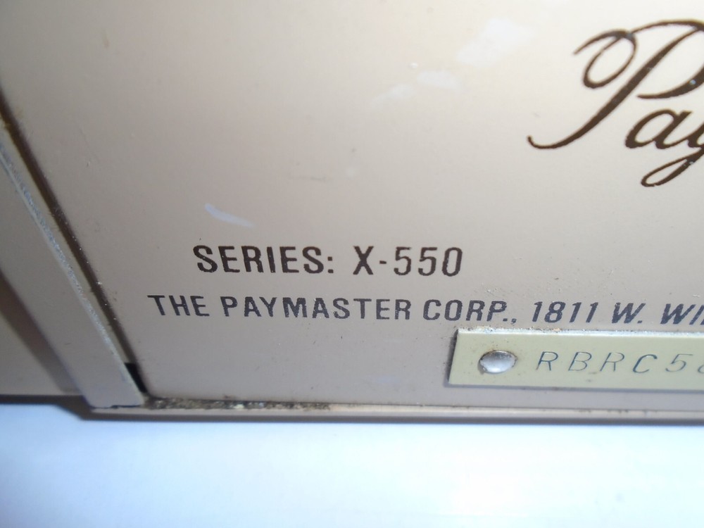 Vintage PAYMASTER CHECK PRINTER - Series X-550 - IT WORKS!