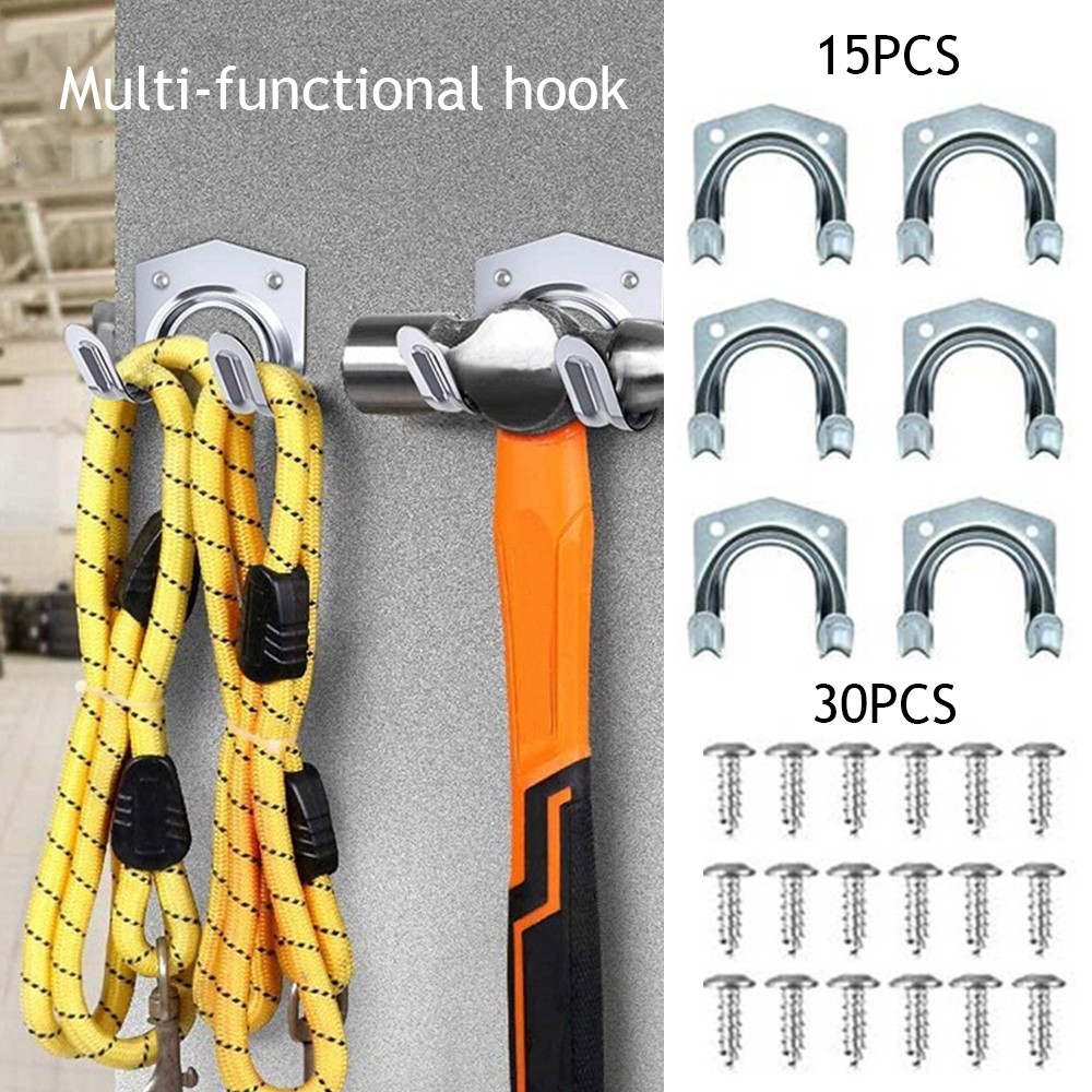 Wall Mount Hooks for Power Tools Garage Storage Heavy Duty Double Hook Set