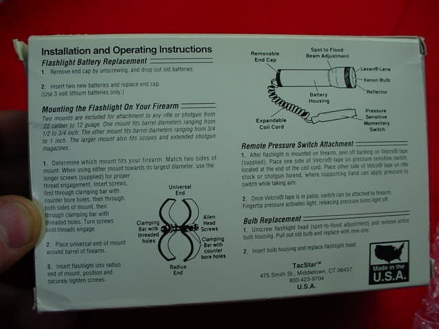 Tac Star- WLS2000- Weapons Light System- Super Bright- New !!