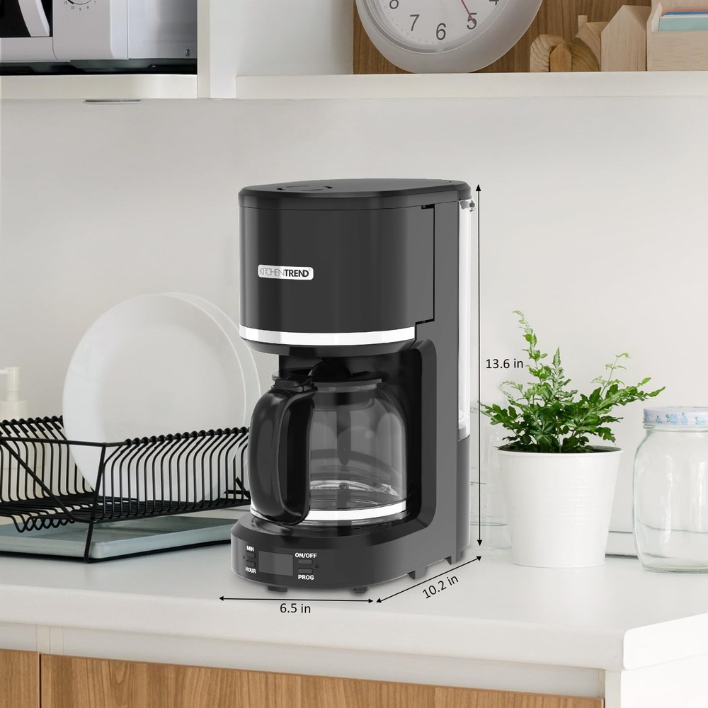 KITCHENTREND 10-Cup Programmable Coffee Maker, Permanent Filter, Auto Shutoff
