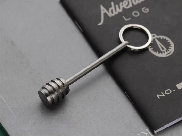 EDC Titanium Keychain Pendant Knife Beads Organizer Holder Stick Multi Tools
