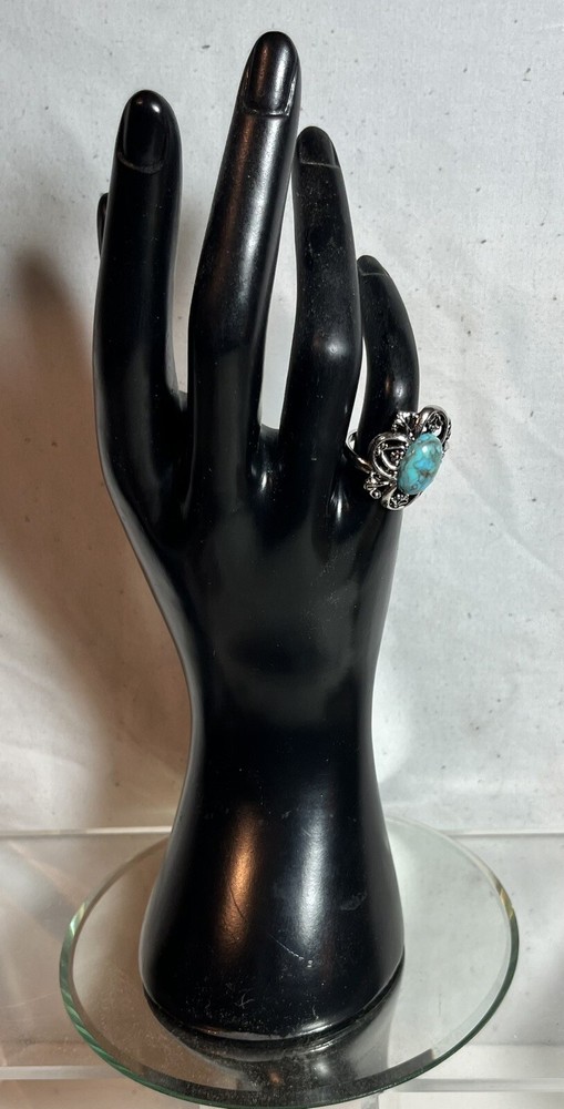 Vintage Flower Moon Silver Ring Size 6