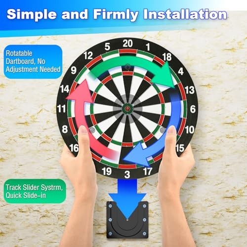 Universal Wall Mounted Dart Board Holder Set - Plastic Hanging Kits & Accessorie