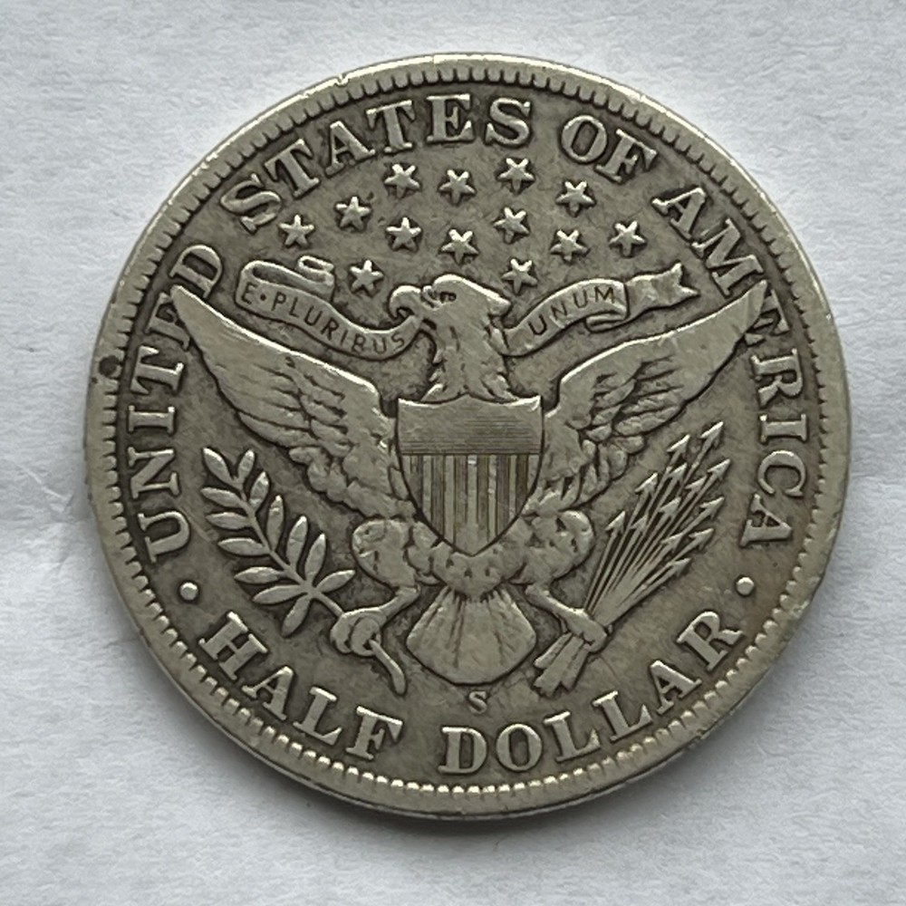 1910 S Barber Half Dollar VF +