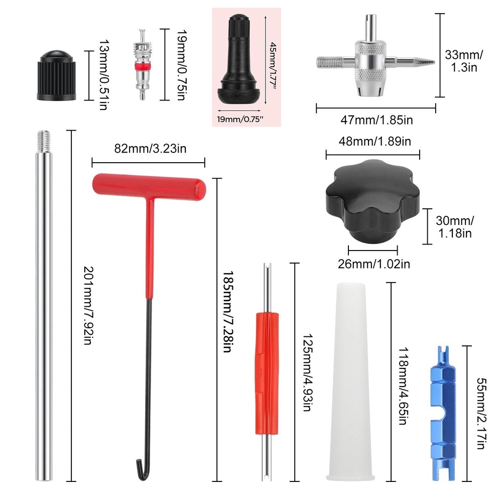 Tire Valve Stem Core Remover&Installer/Replacement Tool Kit For TR413 Valve Core