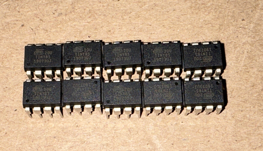 (10) ATTINY85-20PU Microchip Microcontroller IC MCU MicroChips