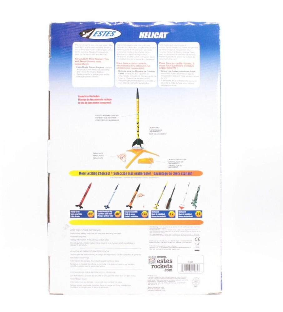 ESTES 1465 HeliCat Model Rocket Launch Set E2X (Open Box)