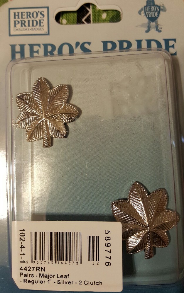 Hero's  Pride  4427RN, Pair, Major Leaf, Regular 1", Silver