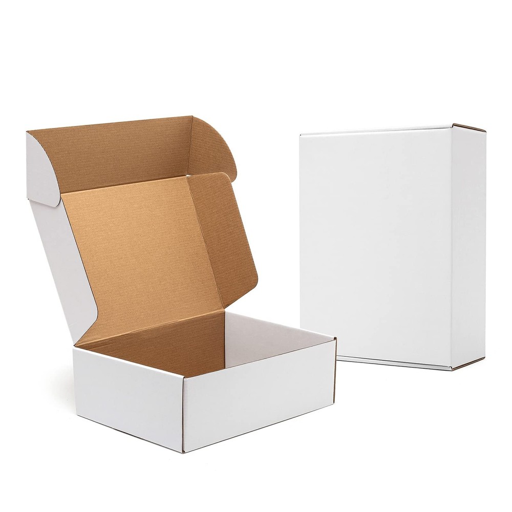 White Shipping Boxes 12x9x4" 20 Pack- Corrugated Cardboard Mailing Box for Sm...