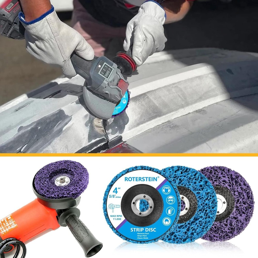 10-Pack 4-Inch Stripping Discs for Angle Grinder - Fast Rust & Paint Removal