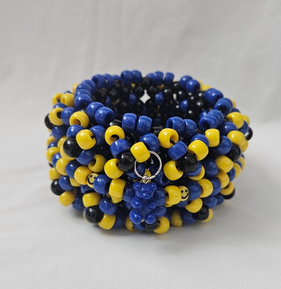 Black, Blue, & Yellow Rotating Kandi Cuff 💛 💙