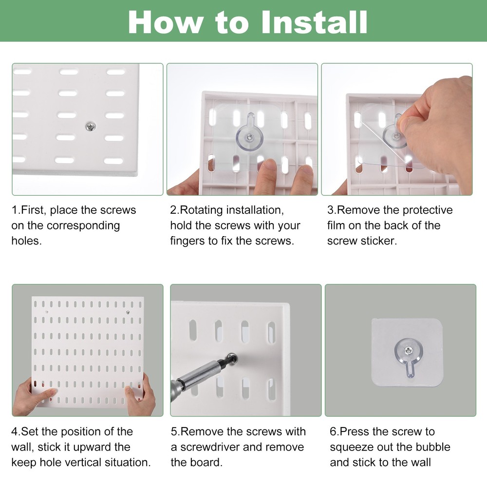 4Pcs Plastic Pegboards, Peg Board Wall Organizer for Workbench, White