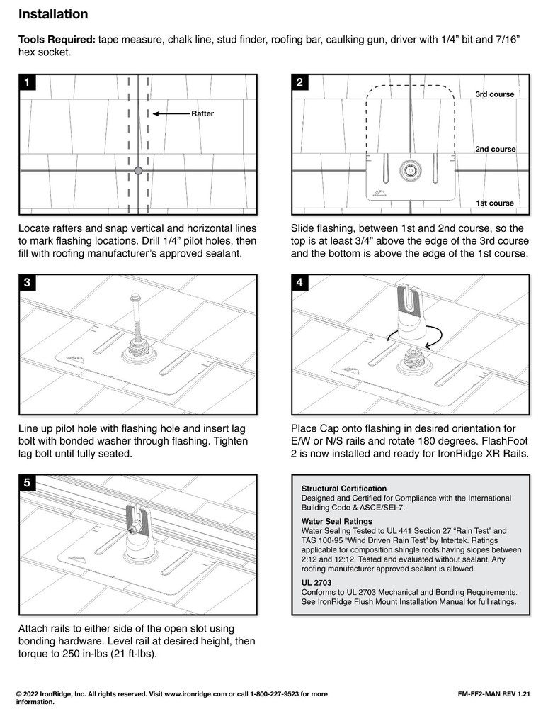 IronRidge FF2-01-M2 or FF2-01-B2 FlashFoot2