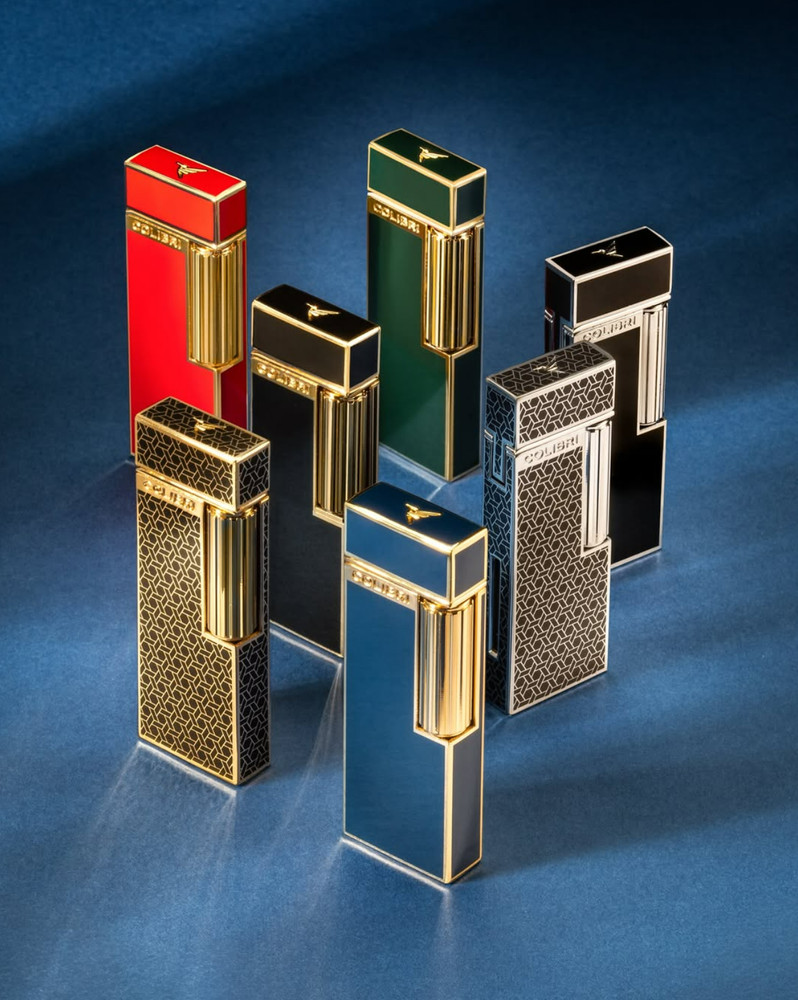 Colibri Cigar Lighter Continental Chrome Patterned