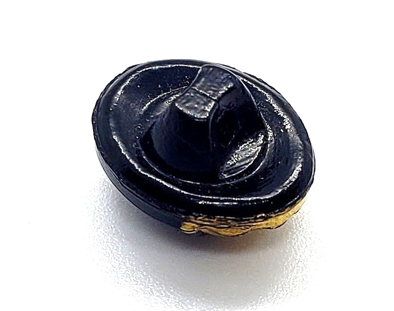 Black Glass Ladybug Beetle Vintage Button Insect Bug