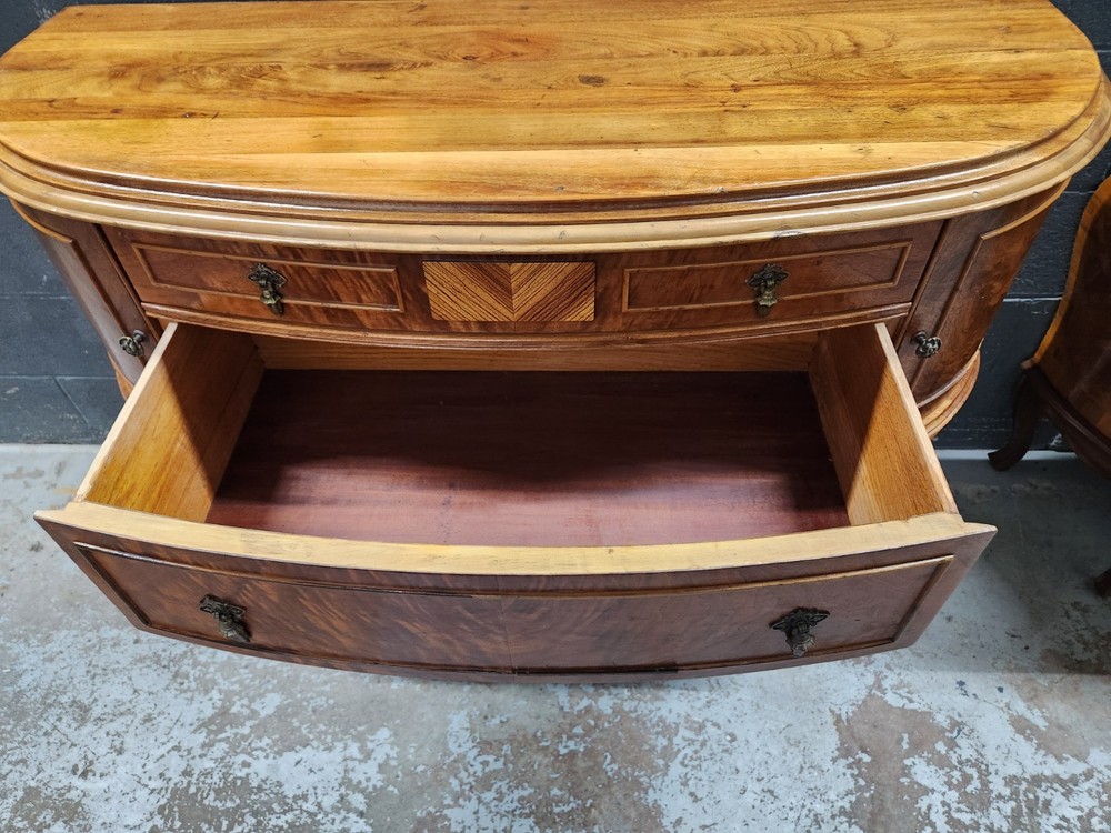 Edwardian Sideboard Buffet Mahogany Bow Front-Vintage