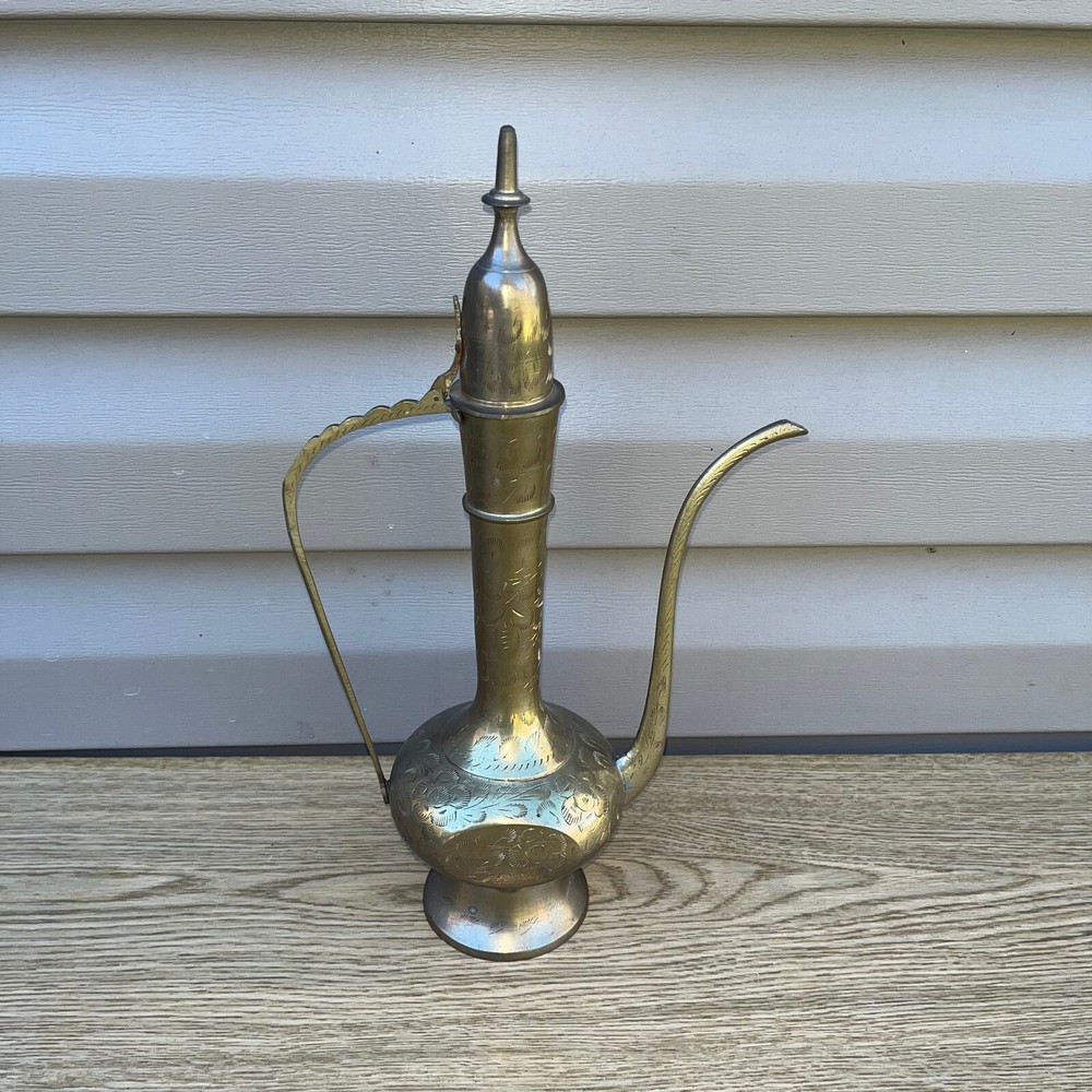 Vintage Brass Pitcher 14" Tall