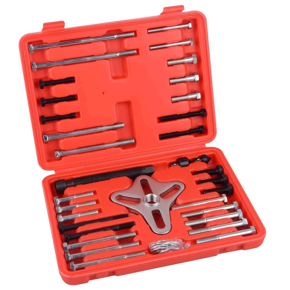Harmonic Balancer Puller Set, 46 Pcs Flywheel Steering Wheel 1.5 inches, red