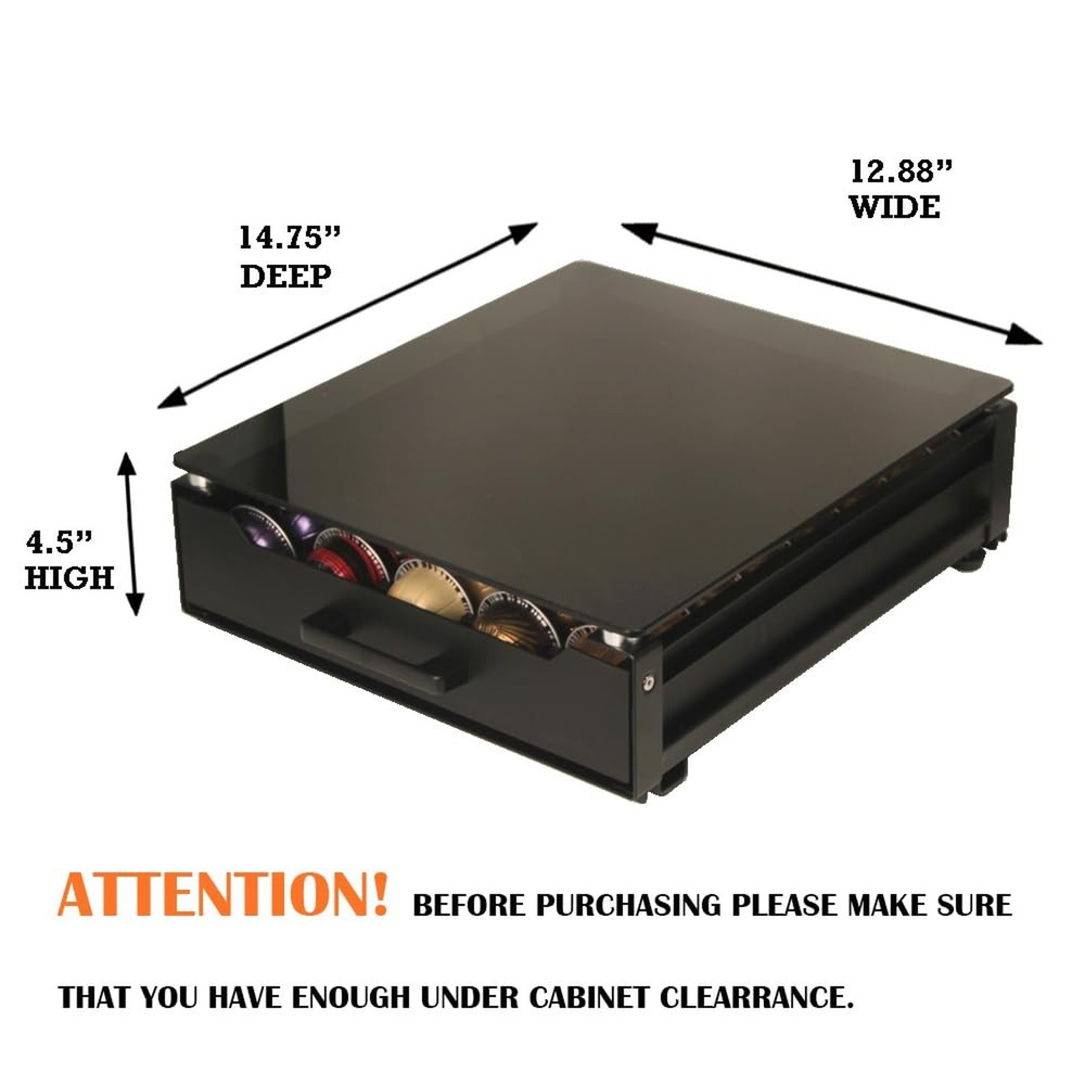 Black Temp glass drawer