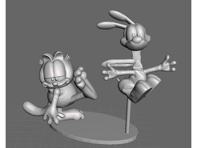 UNPAINTED Garfield and Odie 3d Printed Model Kit