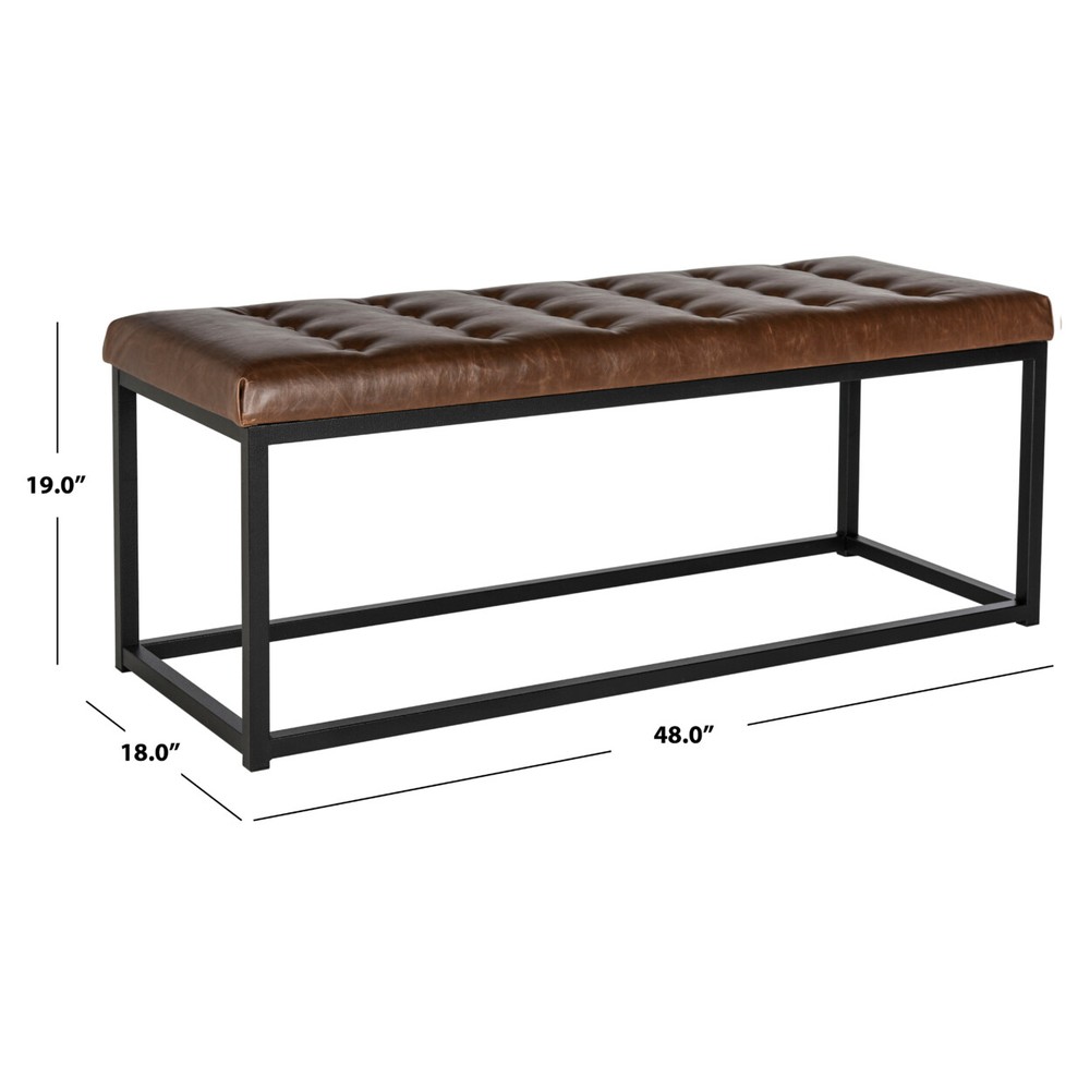 SAFAVIEH Reynolds Bench | Brown / Black |