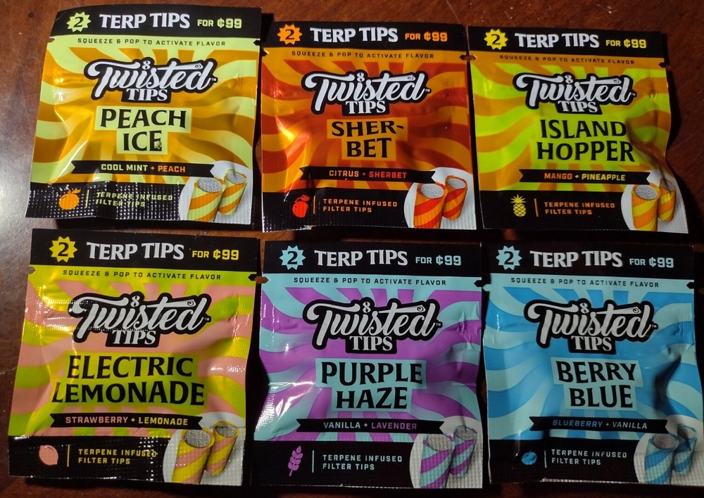Twisted Hemp Flavored Filter Tips Variety Sampler 6/2ct Packs=12pc
