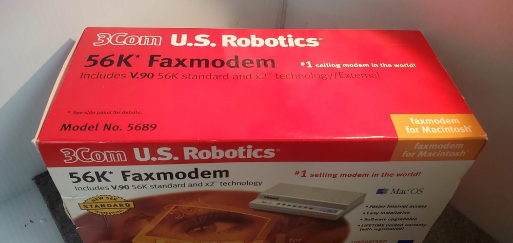 OPEN BOX: 3COM US Robotics 56K v90 Fax Modem for MAC model: 5689