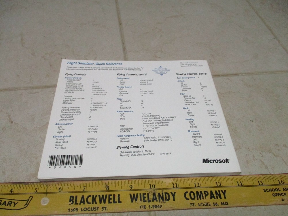 VTG Microsoft Flight Simulator Pilots Handbook Version 5.0 Dos Book only