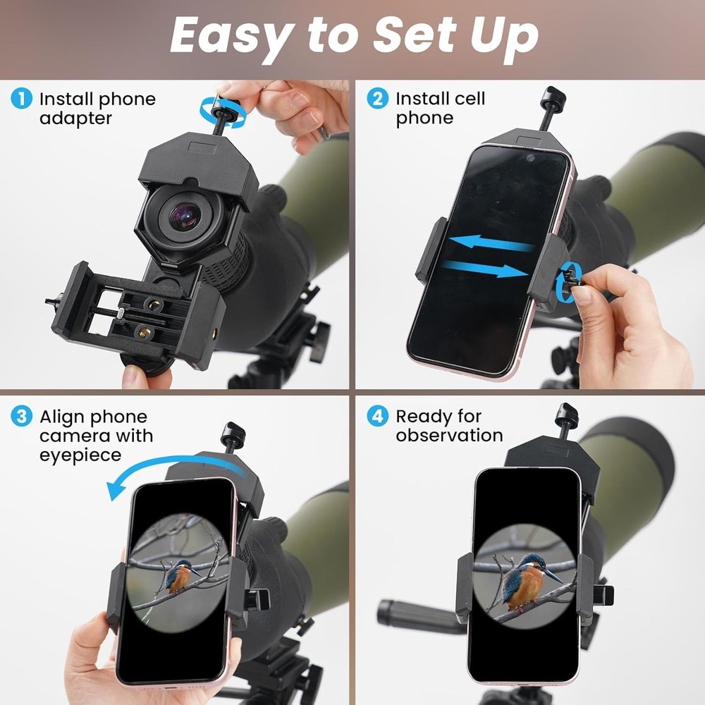 Universal Smartphone Adapter Mount for Binoculars & Scopes – Capture Nature